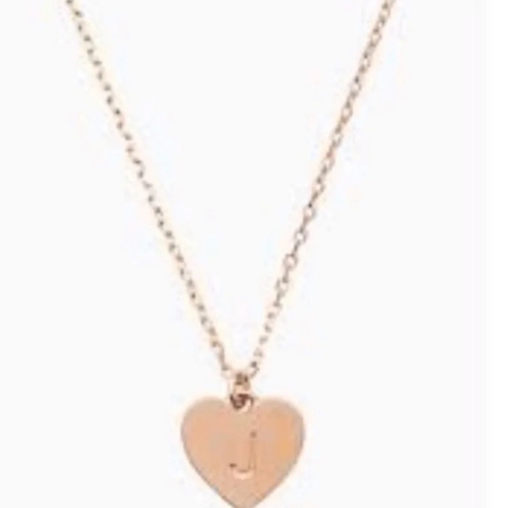 $59 Kate Spade Initial Here “J” Heart Pendant Necklace in Rose Gold-Tone